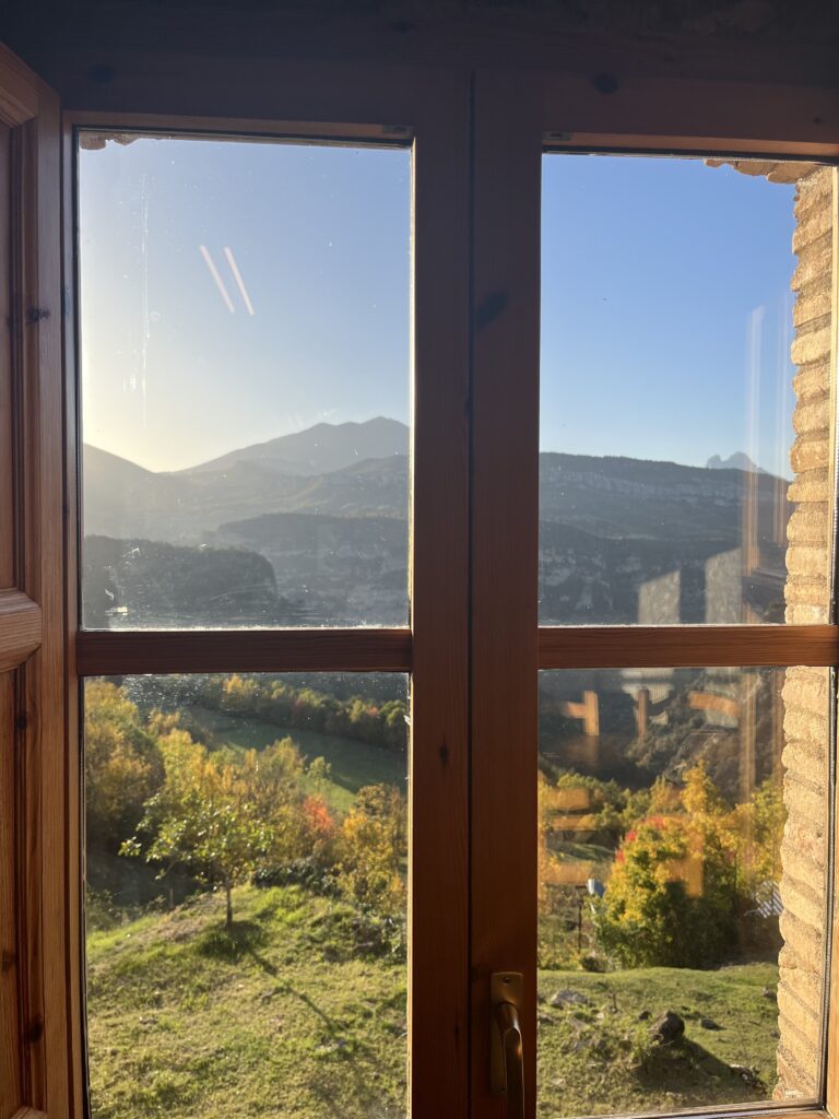 View on Pedraforca Mountain through a Window